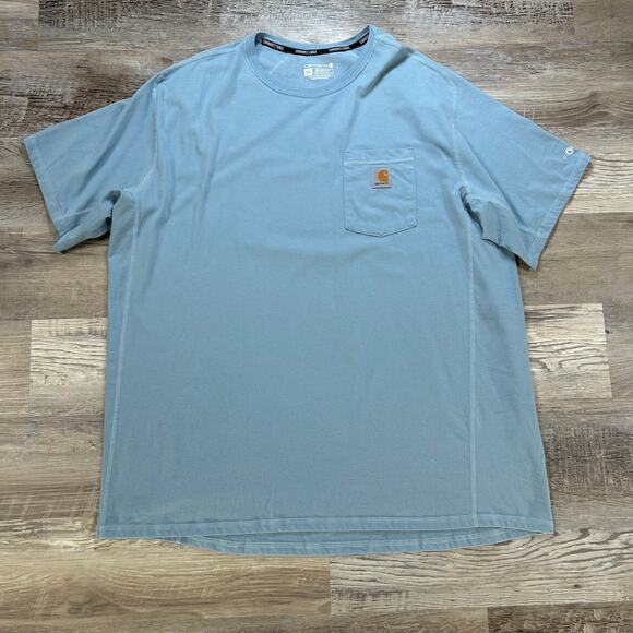 Carhartt Other - Carhartt Force 2XL Blue Cotton Pocket Tee Relaxed Fit Workwear T-Shirt